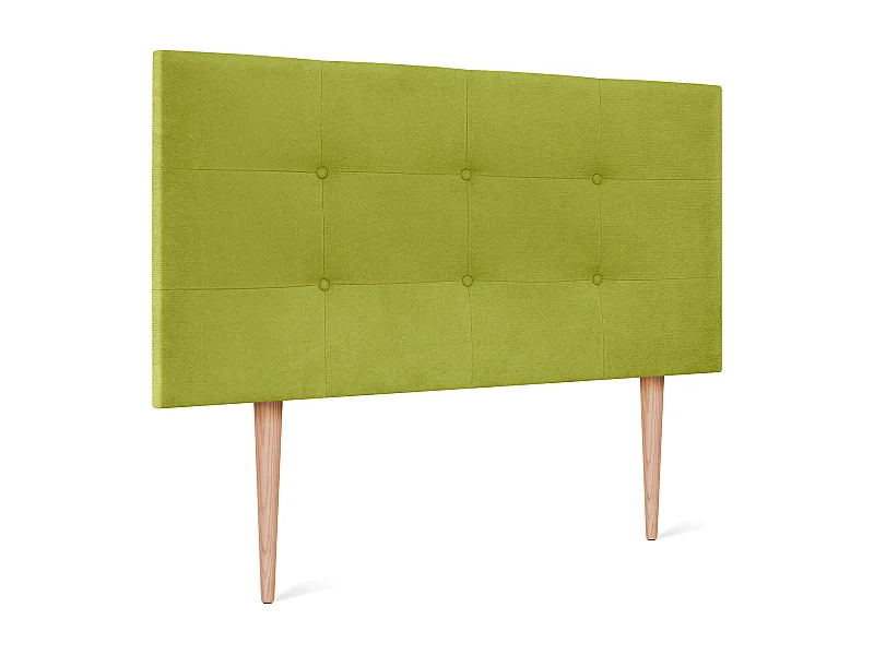 DHOME Aqualine Kopfteil aus getuftetem Stoff, 90 x 115 cm, mit Bettbeinen 80/90 – Pistazie