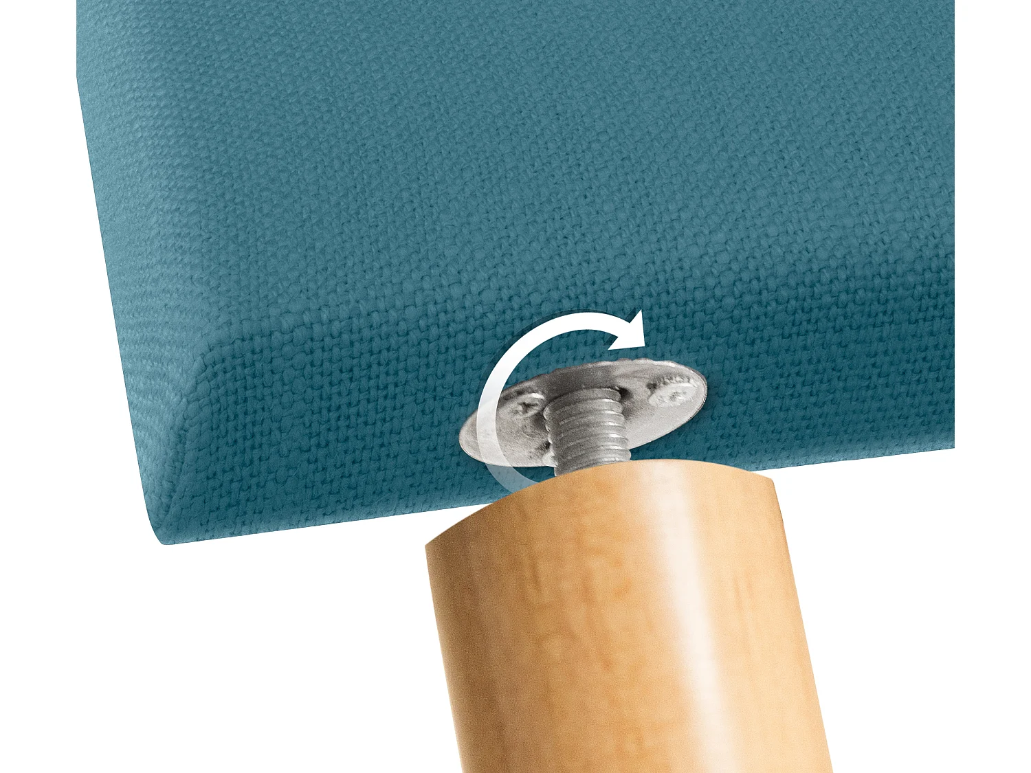 DHOME Schlichtes Kopfteil aus Naturleinen 110x105cm Mit Beinen Betten 105 - Türkis