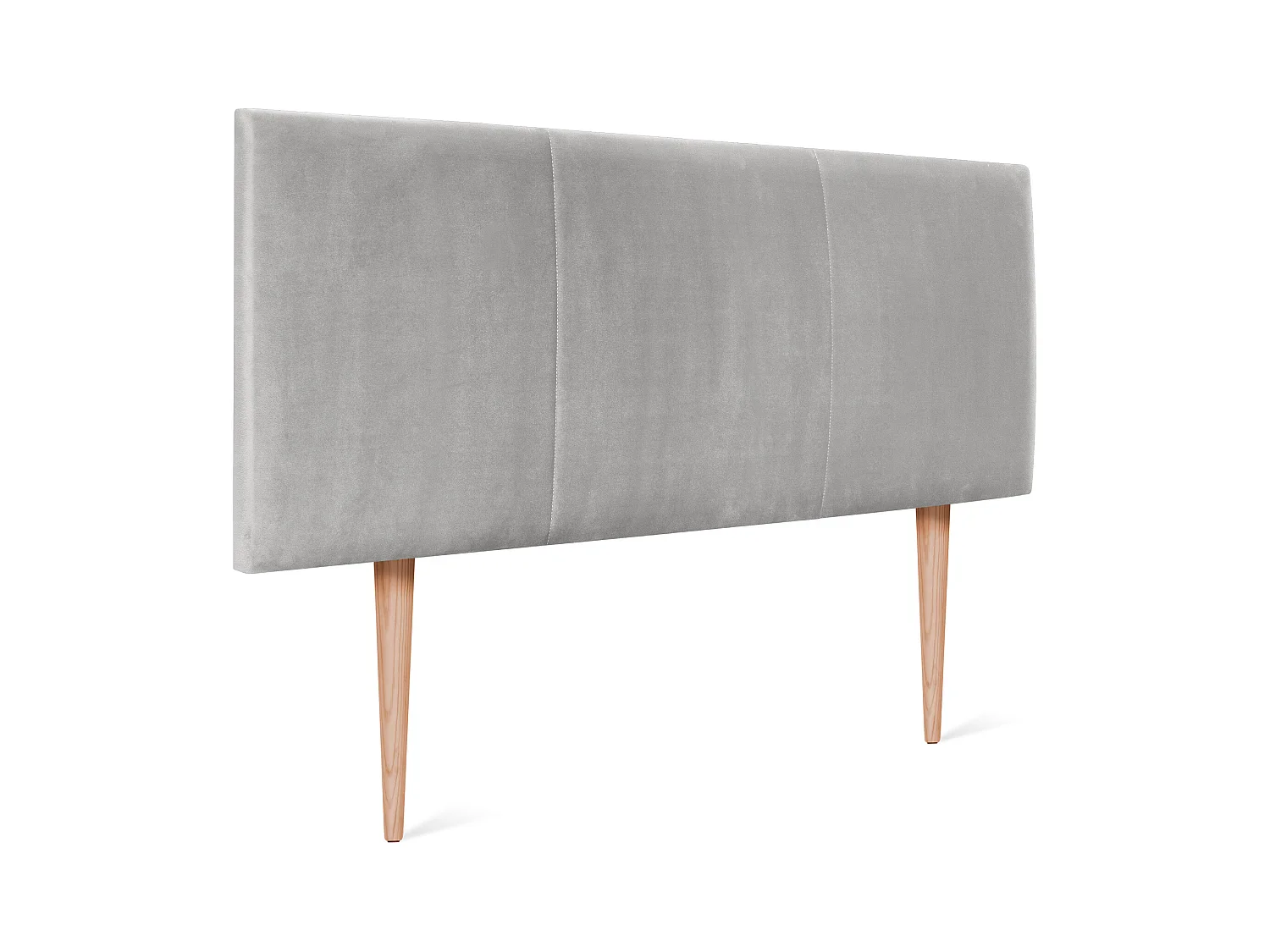 DHOME Tête de lit en velours lisse avec trois panneaux 110x105cm avec pieds Lits 105 - Gris clair