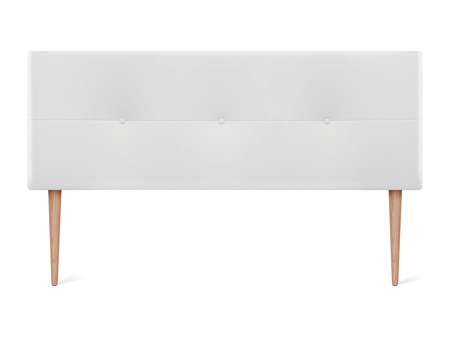 DHOME Kopfteil aus Kunstleder mit Knöpfen 150x105cm Mit Beinen Betten 150 - Weiß