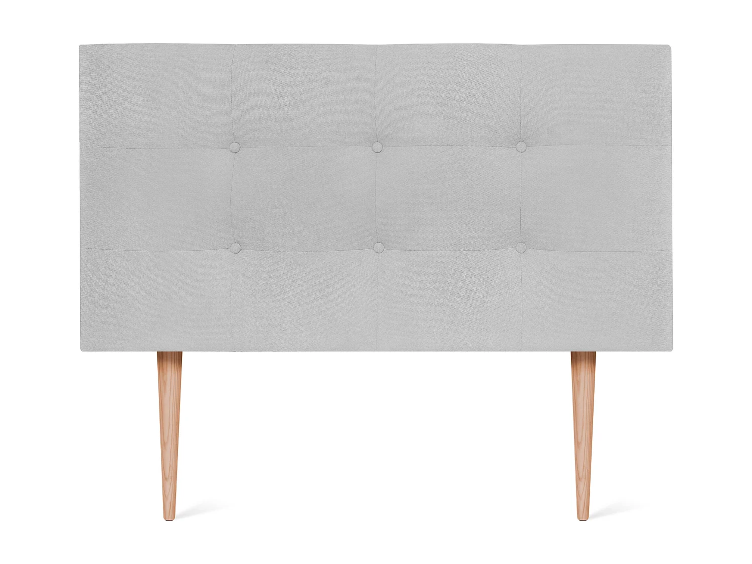 Gepolstertes Kopfteil aus Aqualine-Stoff von DHOME 95 x 115 cm mit Bettbeinen 90 – Perlgrau