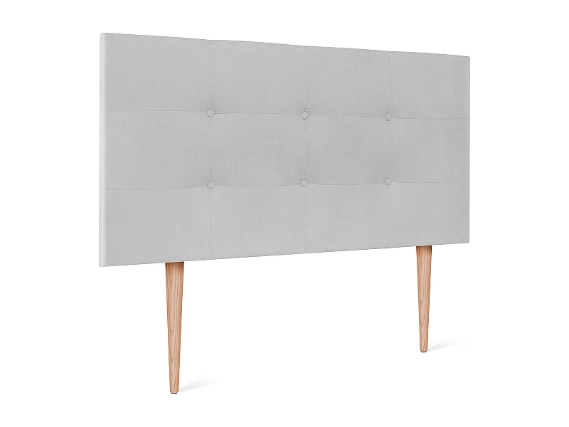 DHOME Cabecero de Tela Aqualine Capitoné 95x115cm con Patas Camas 90 - Gris Perla