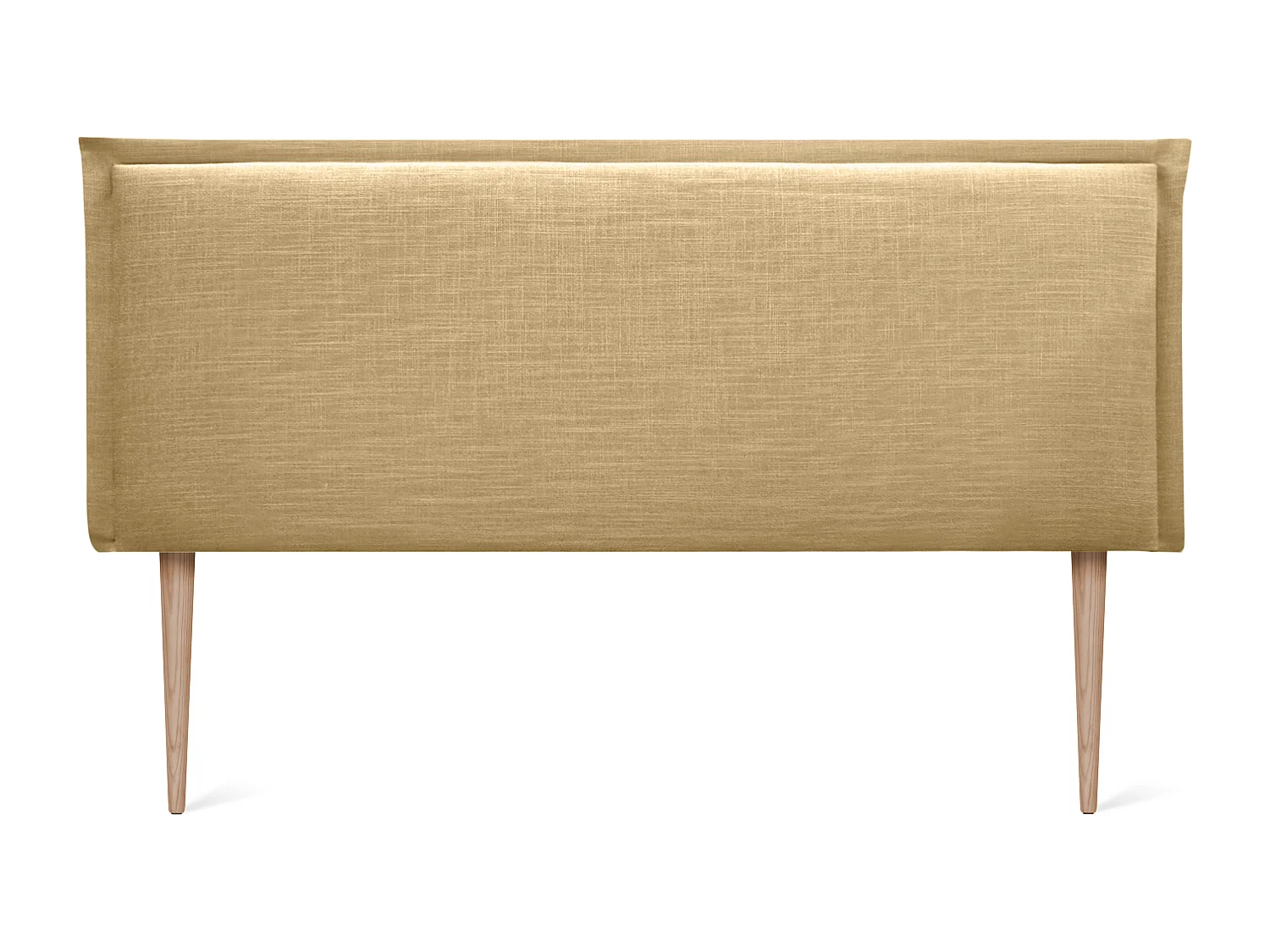 DHOME Kopfteil aus Naturleinen mit Paspelierung 135x105cm Mit Beinen Betten 120/135 - Senf