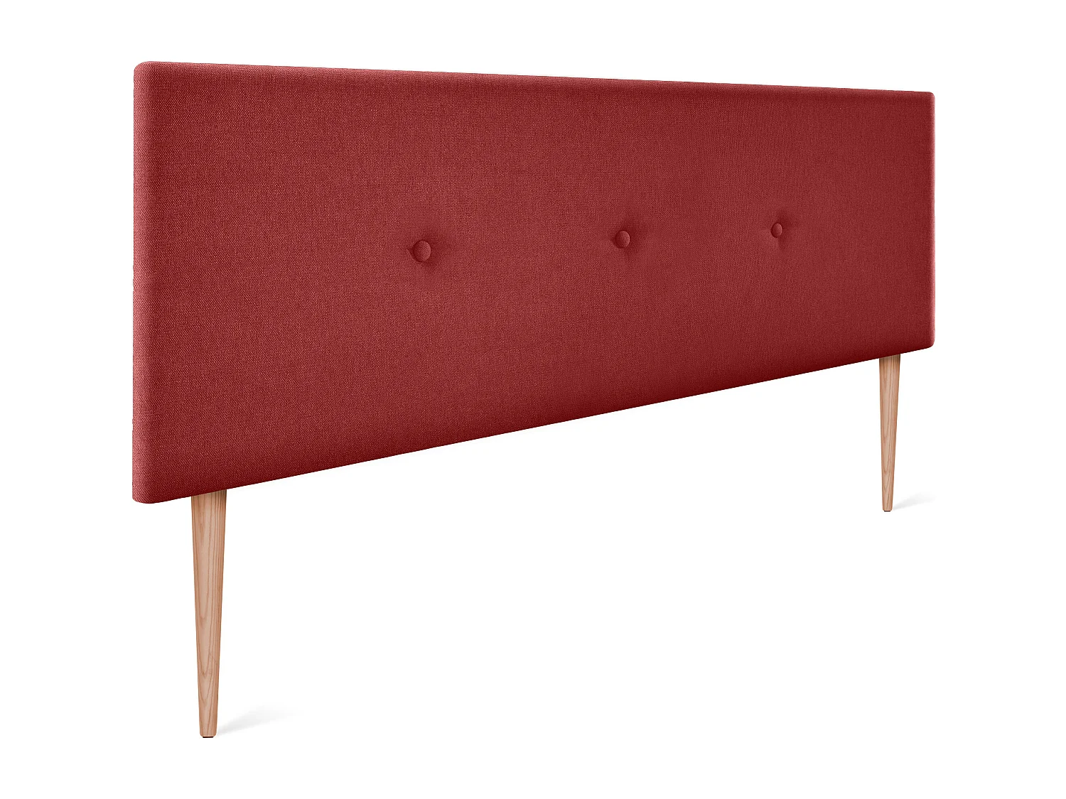 DHOME Testiera in de Tessuto Aqualine Liscio con bottoni 150x105cm Con le gambe Letti 150 - Rosso