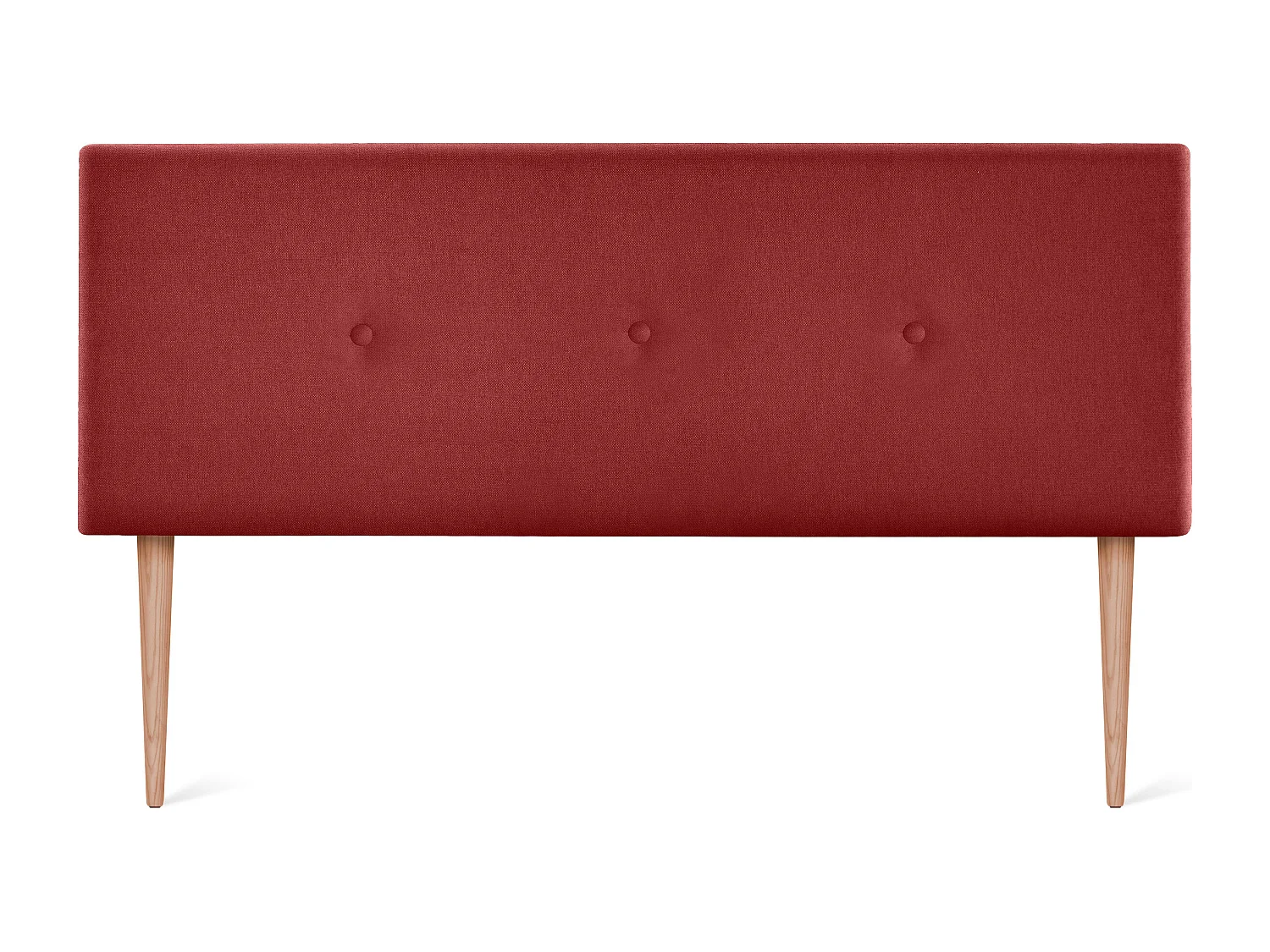 DHOME Testiera in de Tessuto Aqualine Liscio con bottoni 150x105cm Con le gambe Letti 150 - Rosso