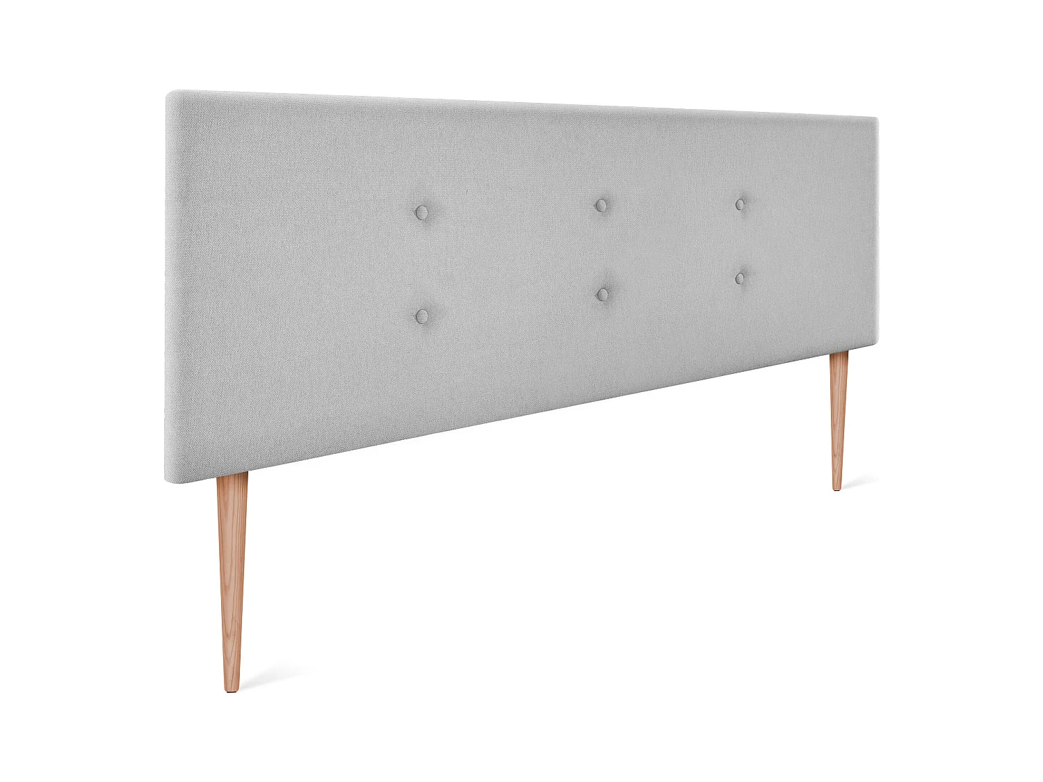 DHOME Aqualine Stoff-Kopfteil mit 2 Reihen von Knöpfen 145x105cm Mit Beinen Betten 135/140 - Perlgrau