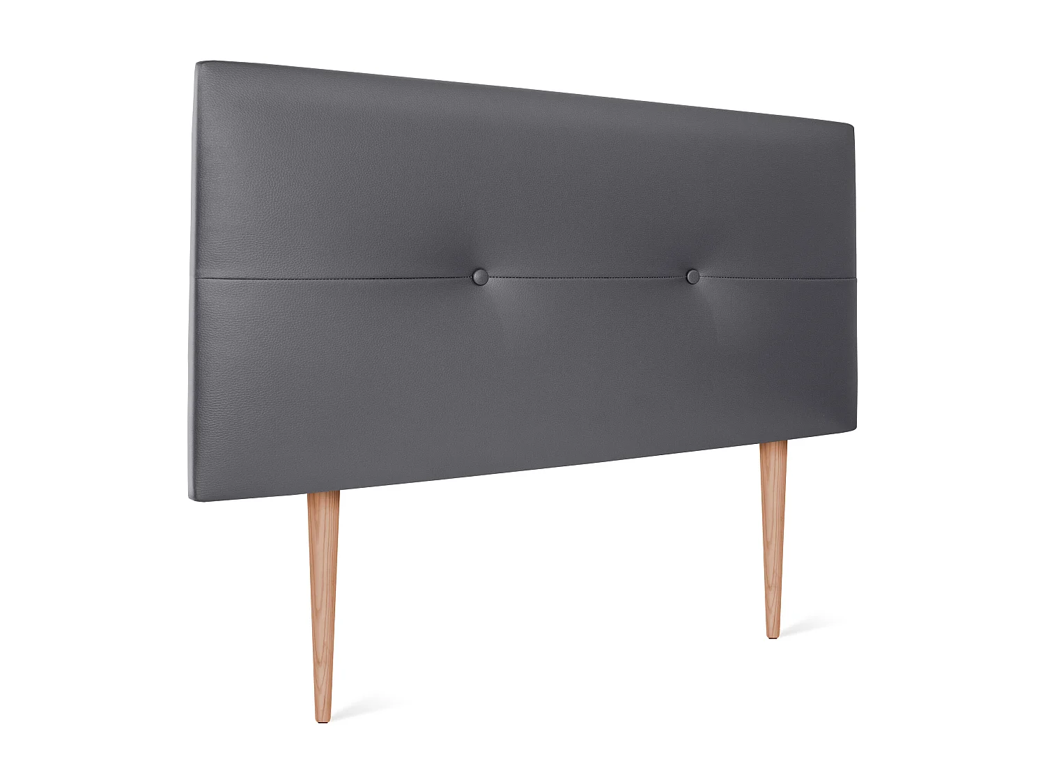 DHOME Cabeceira de  Couro sintético com Botões 90x105cm com Pernas Camas 80/90 - Cinza