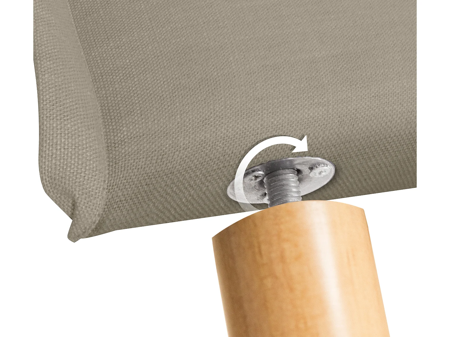 DHOME Tête de lit en lin naturel lisse avec garniture 80x105cm avec pieds Lits 70/80/90 - Terre