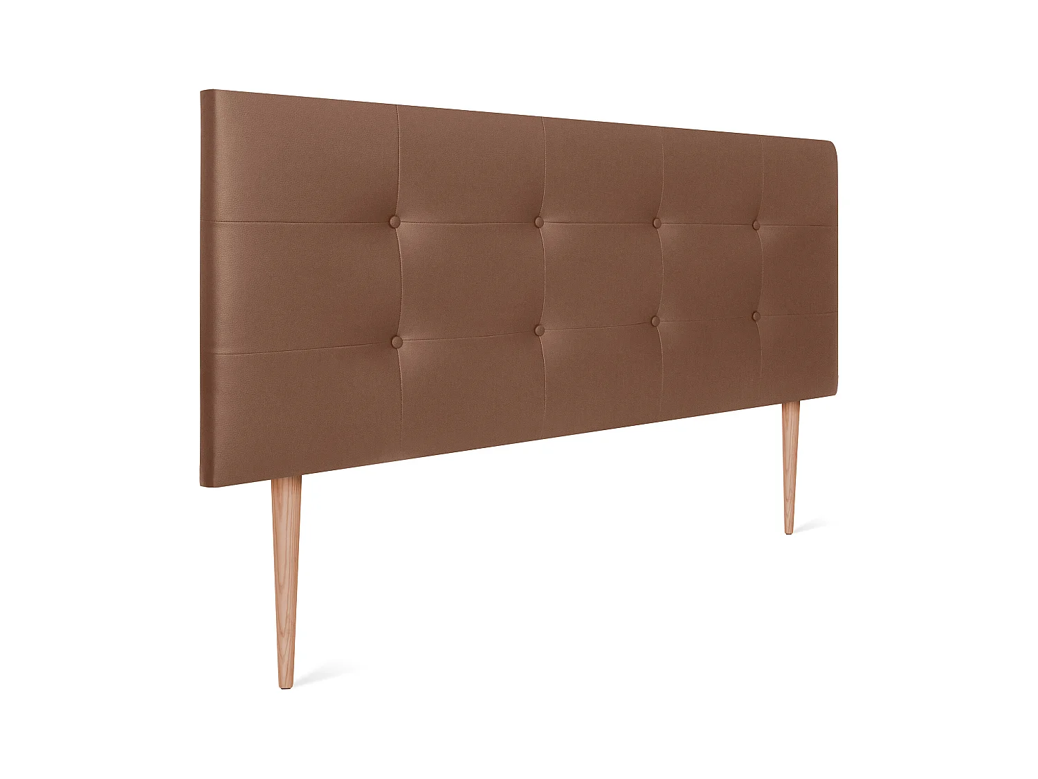 DHOME Tête de Lit en Similicuir Capitonnée 145x115cm avec Pieds Lit 135/140 - Argile