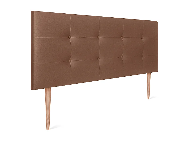 DHOME getuftetes Kunstleder-Kopfteil 145 x 115 cm mit Bettbeinen 135/140 – Ton