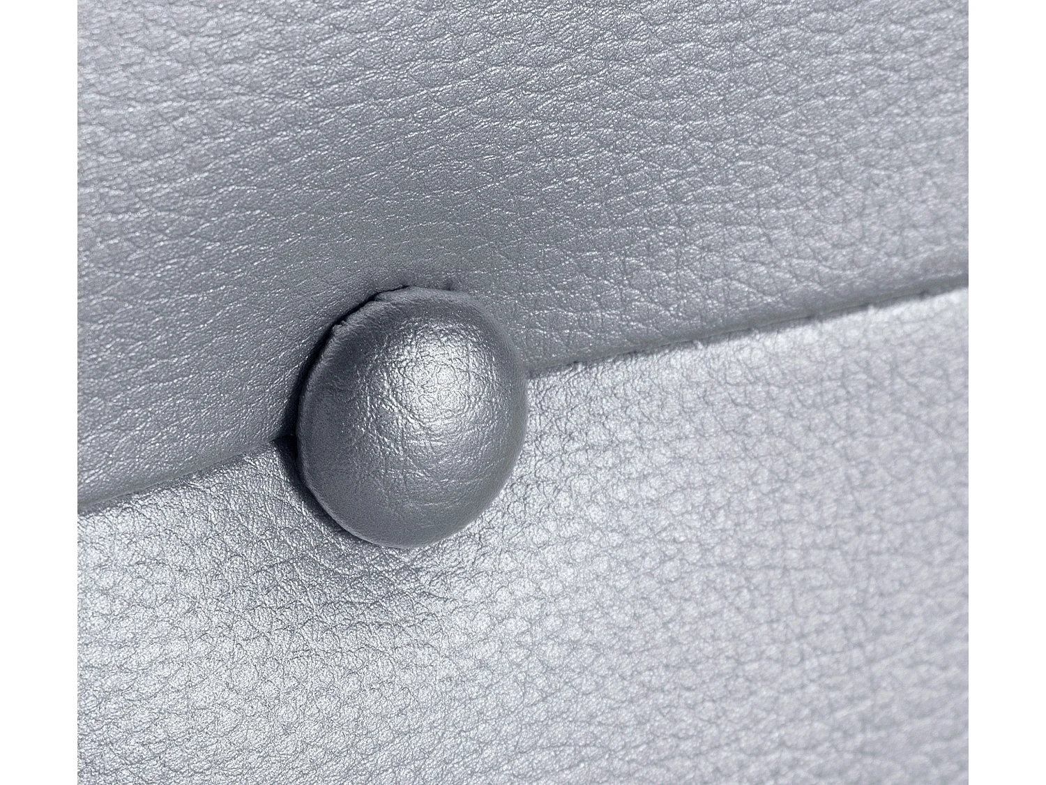 DHOME Kopfteil aus Kunstleder mit Knöpfen 90x50cm Betten 80/90 - Silber