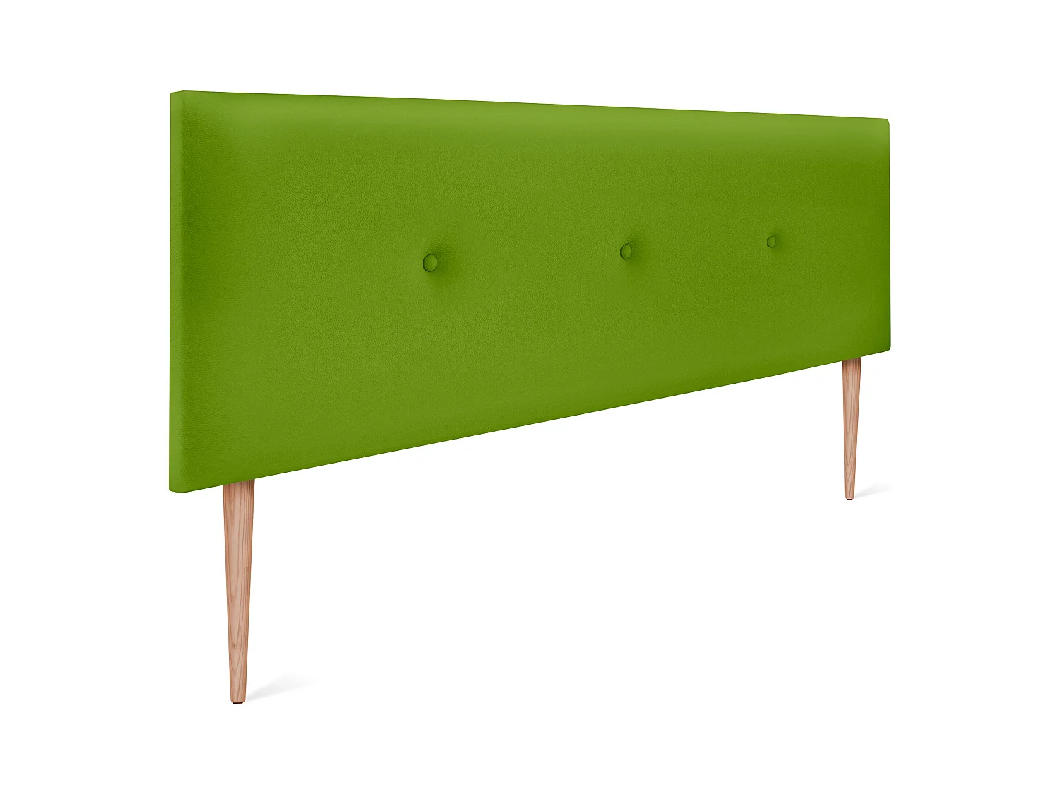 DHOME Tête de lit simili cuir lisse avec Boutons 145x105cm avec pieds Lits 135/140 - Vert