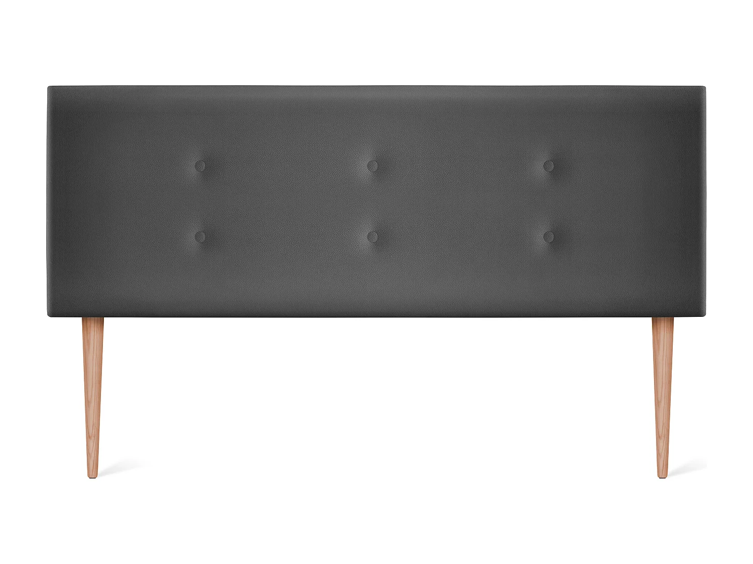 DHOME Kopfteil aus Kunstleder mit 2 Reihen Knöpfen 135x105cm Mit Beinen Betten 120/135 - Grau