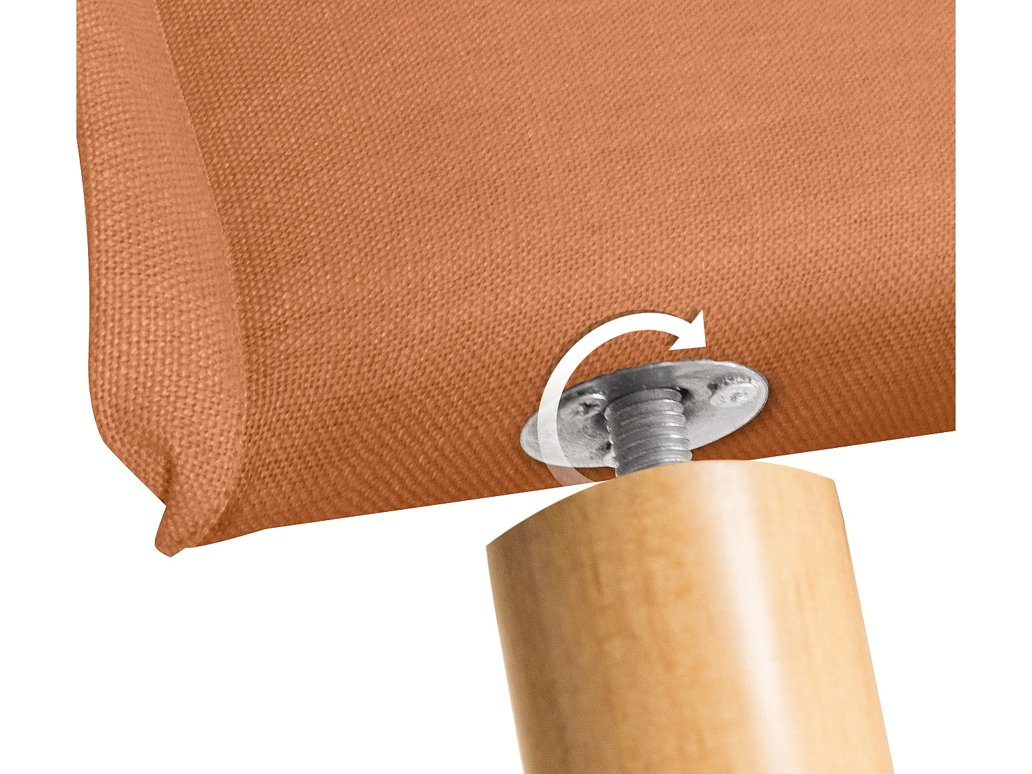 DHOME Tête de lit en lin naturel lisse avec garniture 80x105cm avec pieds Lits 70/80/90 - Orange