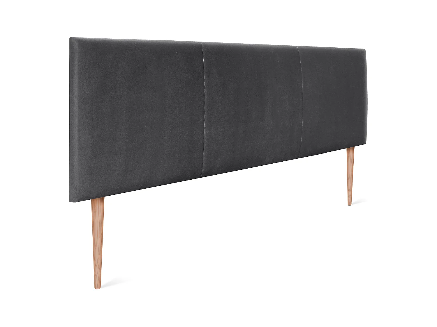 DHOME Tête de lit en velours lisse avec trois panneaux 145x105cm avec pieds Lits 135/140 - Gris foncé