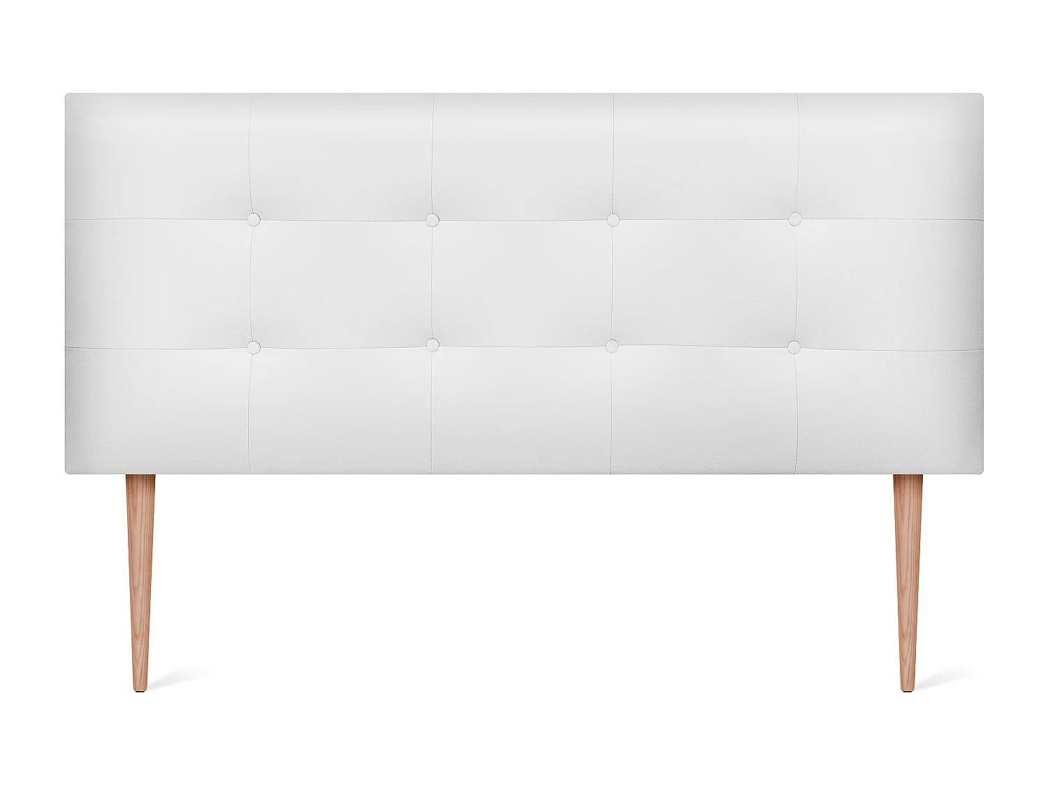 DHOME Testiera capitonnè in ecopelle 145x115 cm con gambe letto 135/140 - Bianco