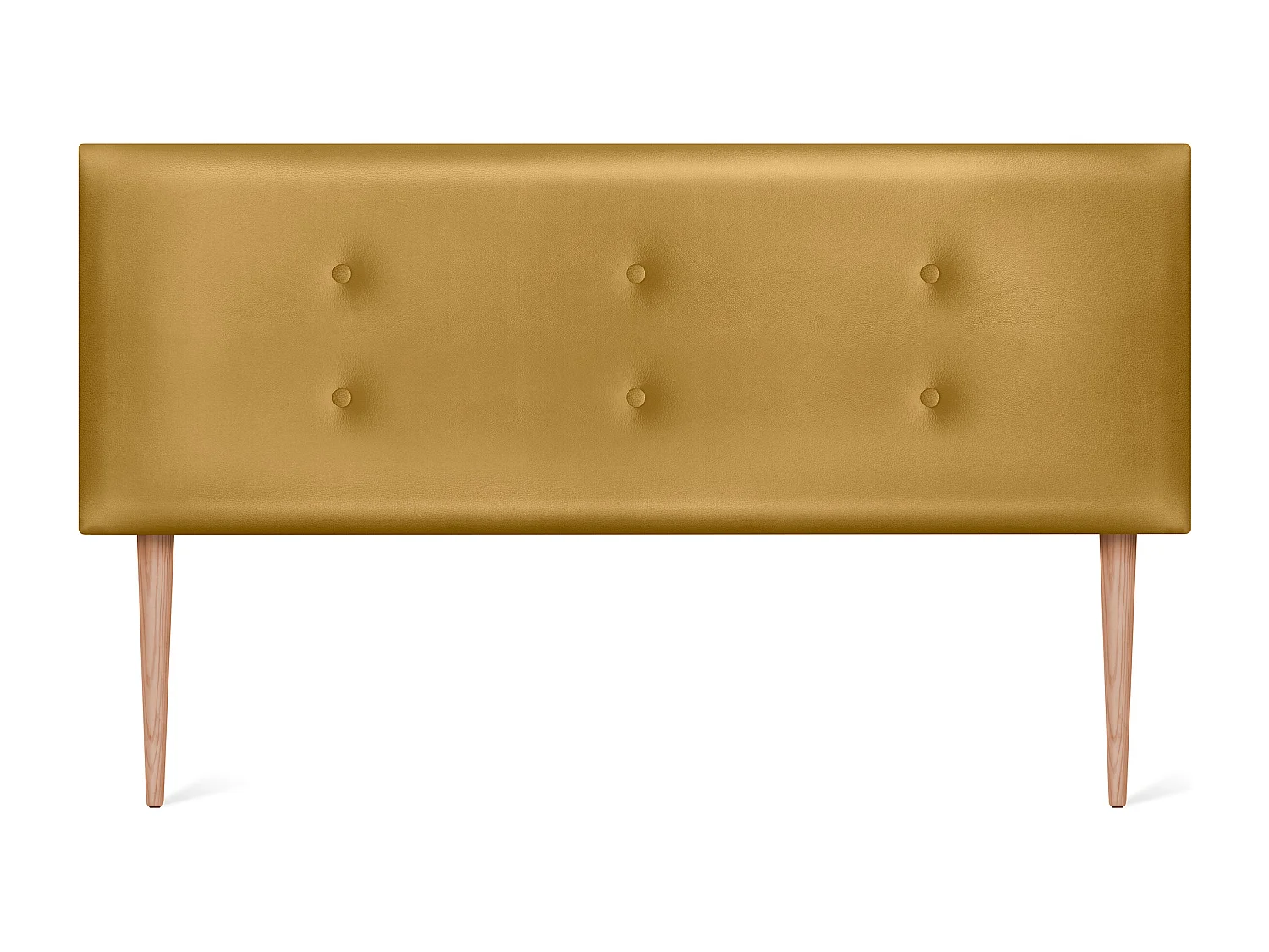 DHOME Testiera in de Similpelle con 2 file di Bottoni 135x105cm Con le gambe Letti 120/135 - d'oro