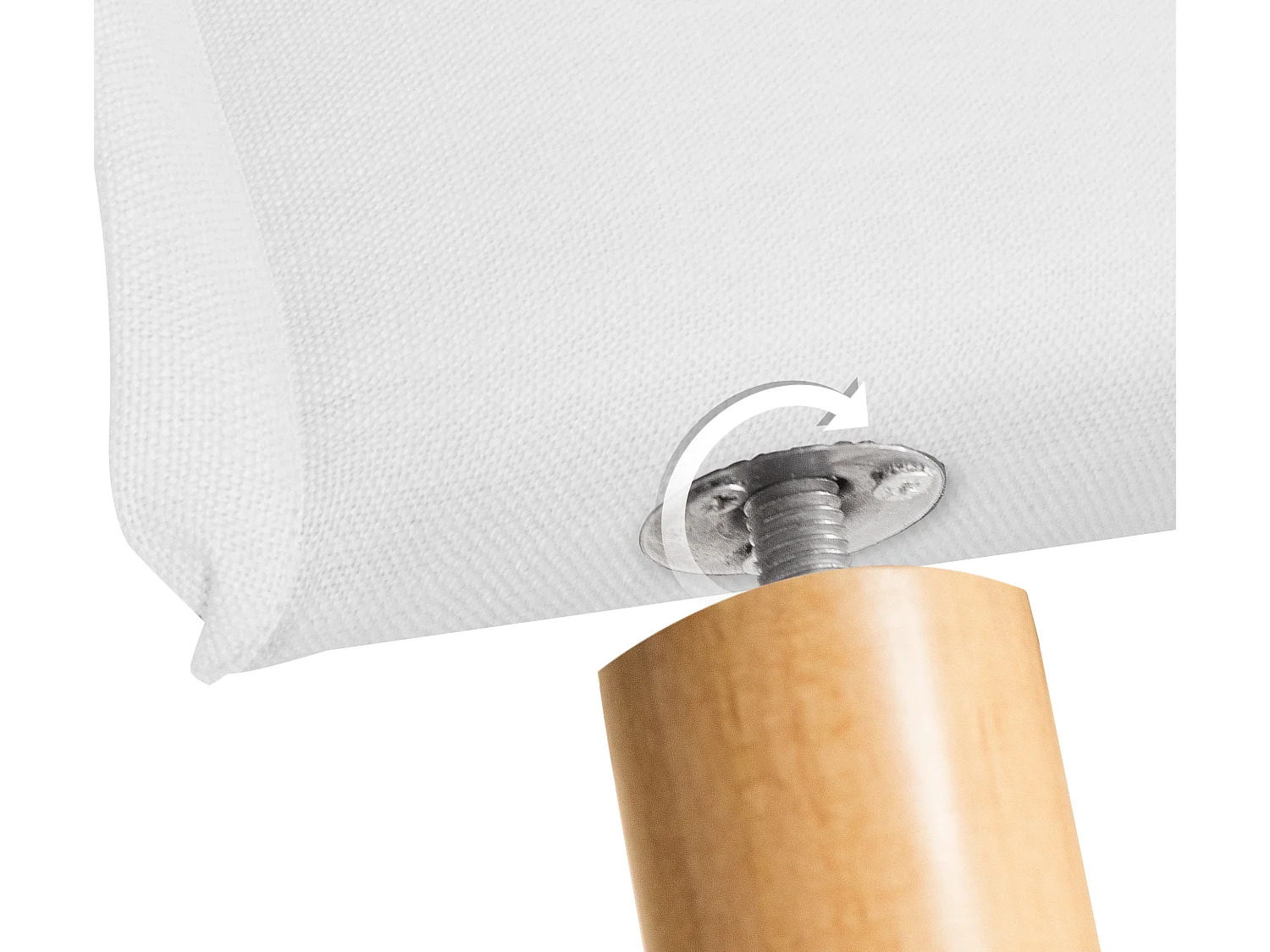 DHOME Tête de lit en lin naturel lisse avec garniture 160x105cm avec pieds Lits 150/160 - Blanc