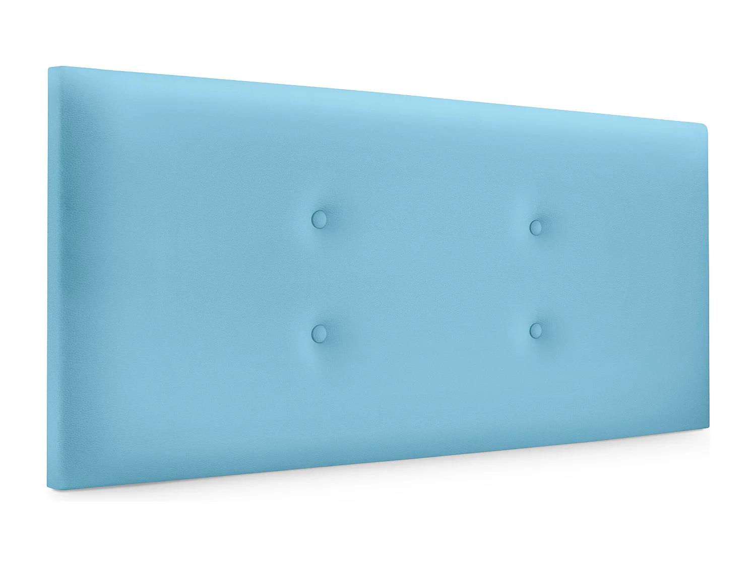 DHOME Kopfteil aus Kunstleder mit 2 Reihen Knöpfen 90x50cm Betten 80/90 - Hellblau