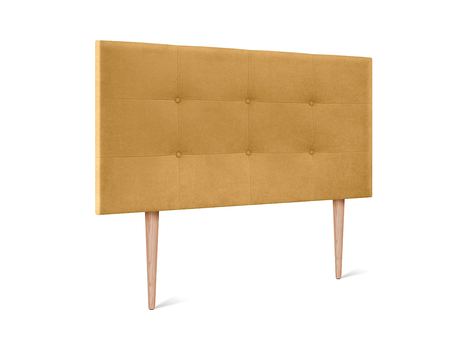 DHOME Tête de lit en tissu Aqualine capitonné 110x115cm avec pieds pour lits 105 - Moutarde