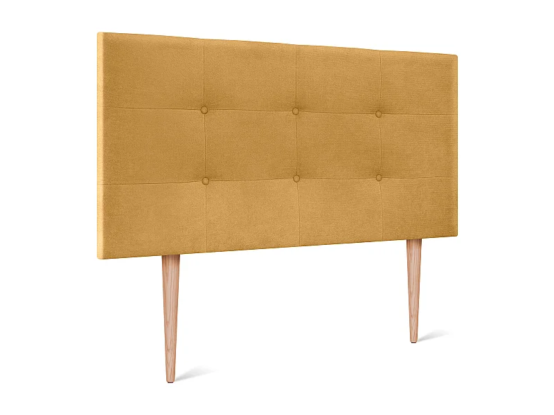 DHOME Tête de lit en tissu Aqualine capitonné 110x115cm avec pieds pour lits 105 - Moutarde