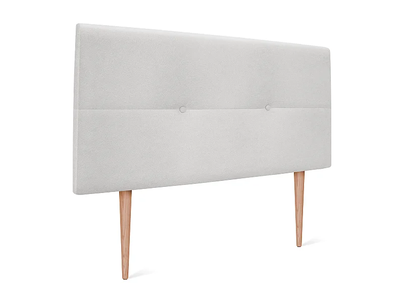 DHOME Tête de lit en tissu Aqualine avec Boutons 105x105cm avec pieds Lits 105 - Gris perle