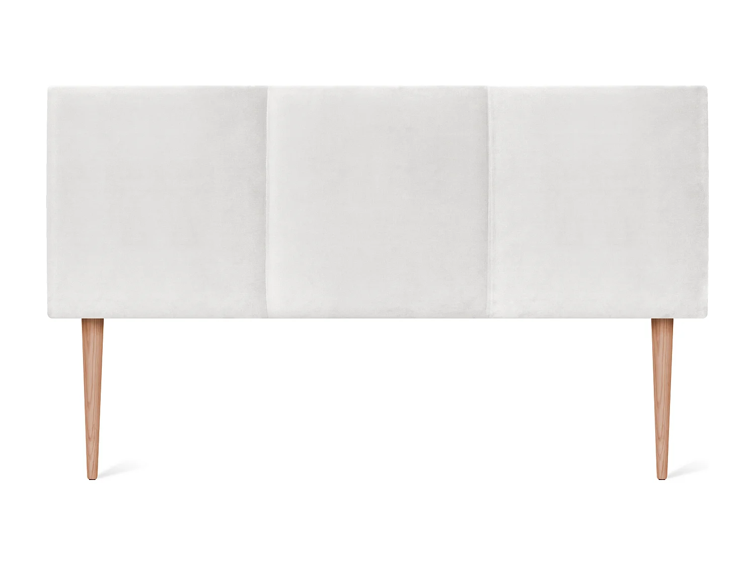 DHOME Testiera in de Velluto Liscio con Tre Pannelli 135x105cm Con le gambe Letti 120/135 - Visone Bianco