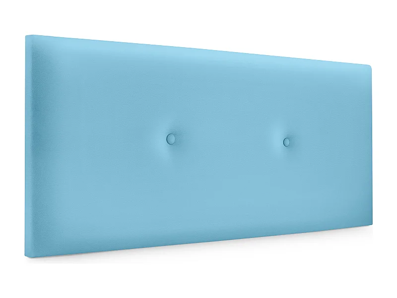 DHOME Tête de lit simili cuir lisse avec Boutons 90x50cm Lits 80/90 - Bleu Ciel