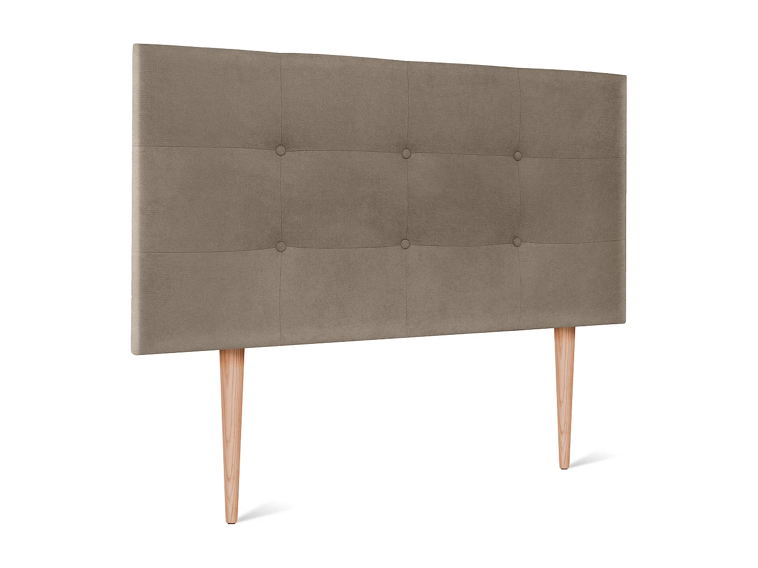 DHOME Testiera in tessuto capitonnè Aqualine 105x115 cm con gambe letto 105 - Tierra