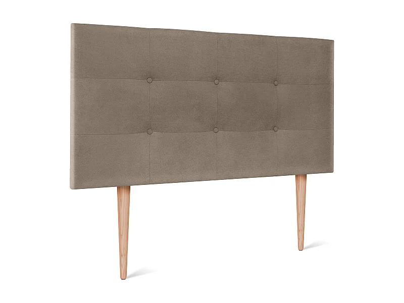 DHOME Gestoffeerd hoofdbord Aqualine met capitonnering 105x115cm met bedpoten Bedden 105 - Aarde