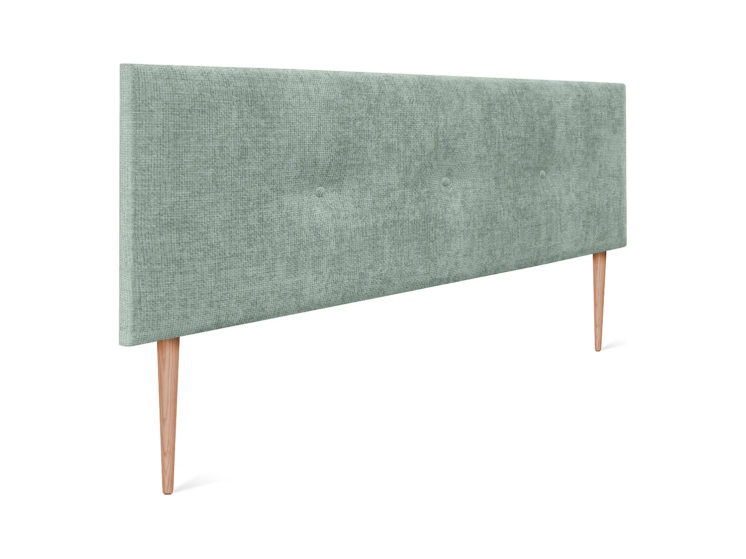 DHOME Kopfteil aus Naturwolle mit Knöpfen 160x105cm Mit Beinen Betten 150/160 - Grün