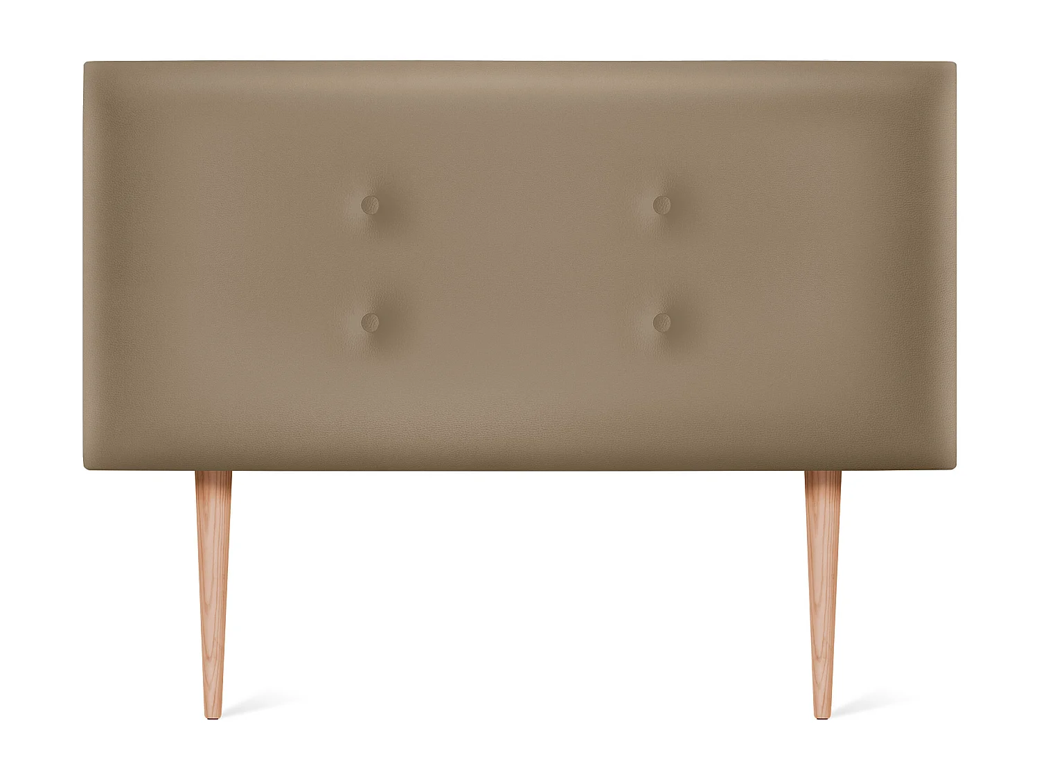 DHOME Kopfteil aus Kunstleder mit 2 Reihen Knöpfen 105x105cm Mit Beinen Betten 105 - Hellbraun