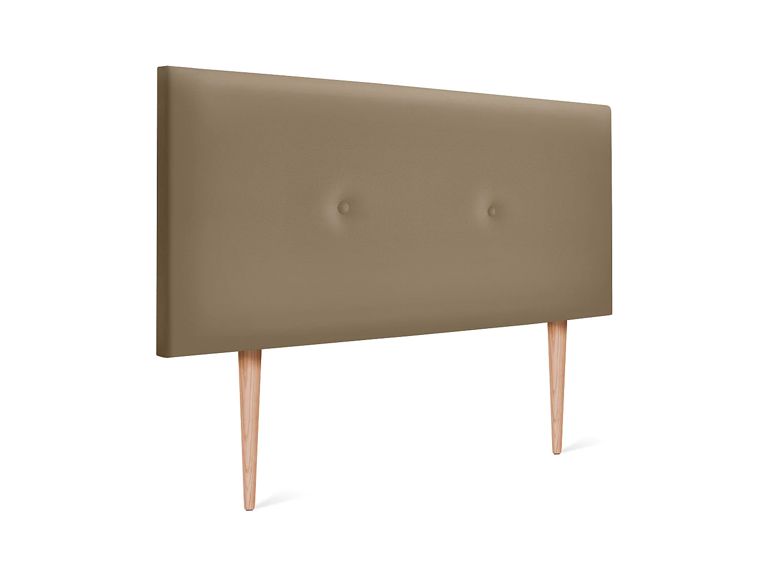 DHOME Tête de lit simili cuir lisse avec Boutons 110x105cm avec pieds Lits 105 - Marron Clair