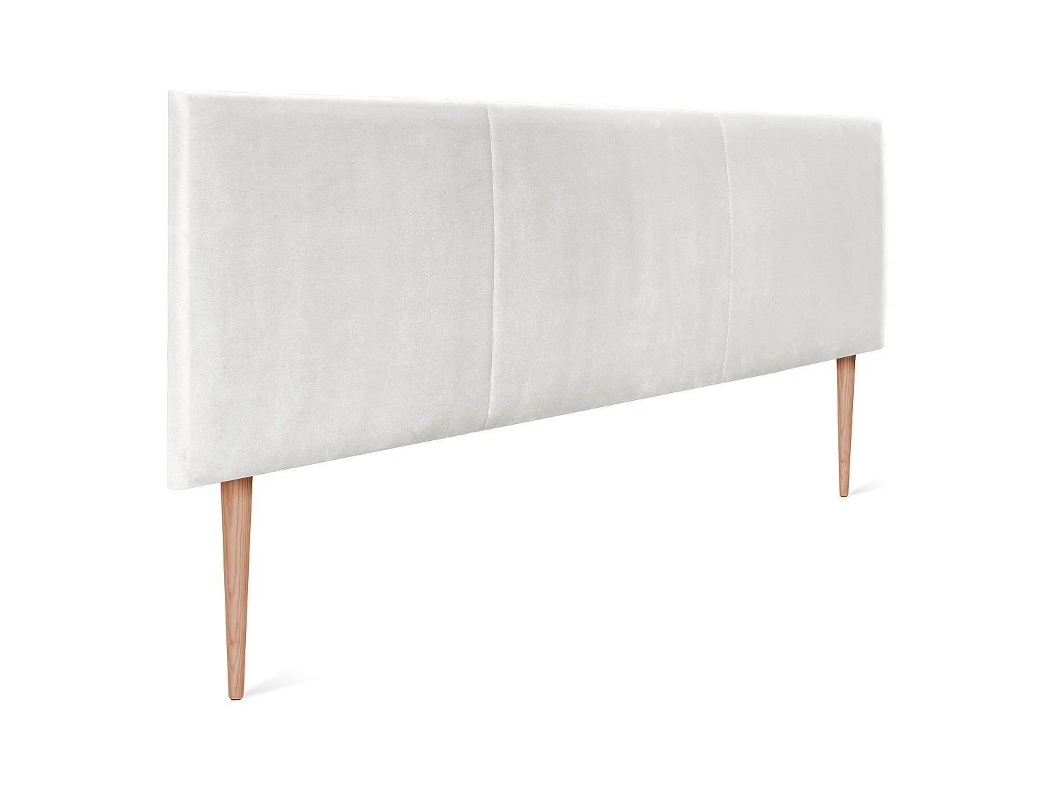 DHOME Tête de lit en velours lisse avec trois panneaux 105x105cm avec pieds Lits 105 - Blanc Visón