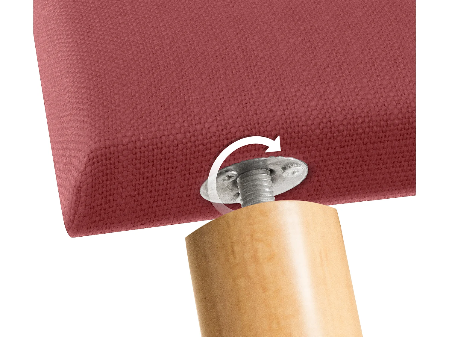 DHOME Tête de lit en lin naturel lisse 110x105cm avec pieds Lits 105 - Rouge