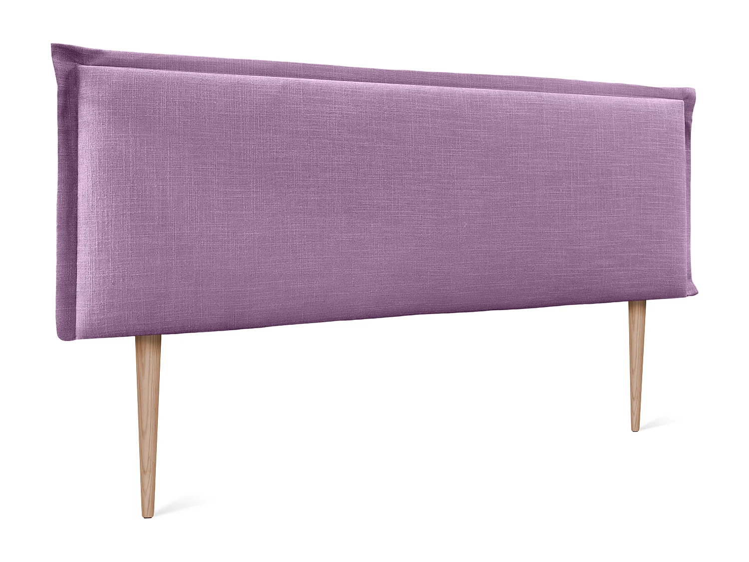 DHOME Tête de lit en lin naturel uni avec passepoils 135x105cm avec Pieds Lits 120/135 - Lilas