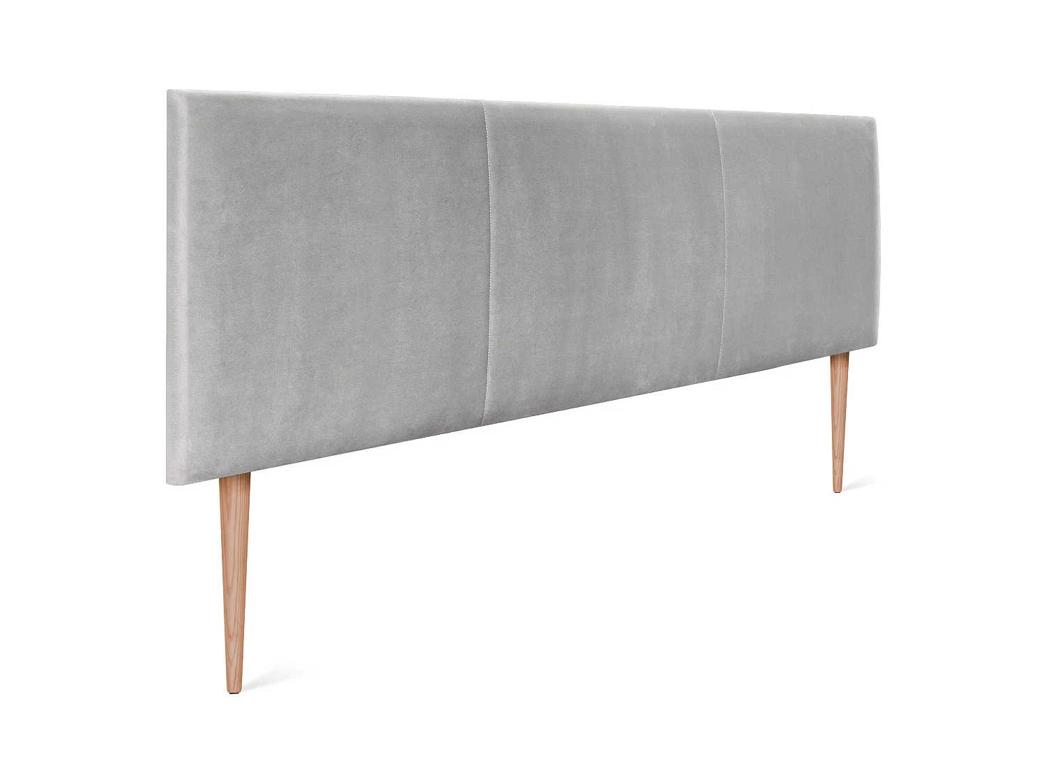 DHOME Tête de lit en velours lisse avec trois panneaux 145x105cm avec pieds Lits 135/140 - Gris clair