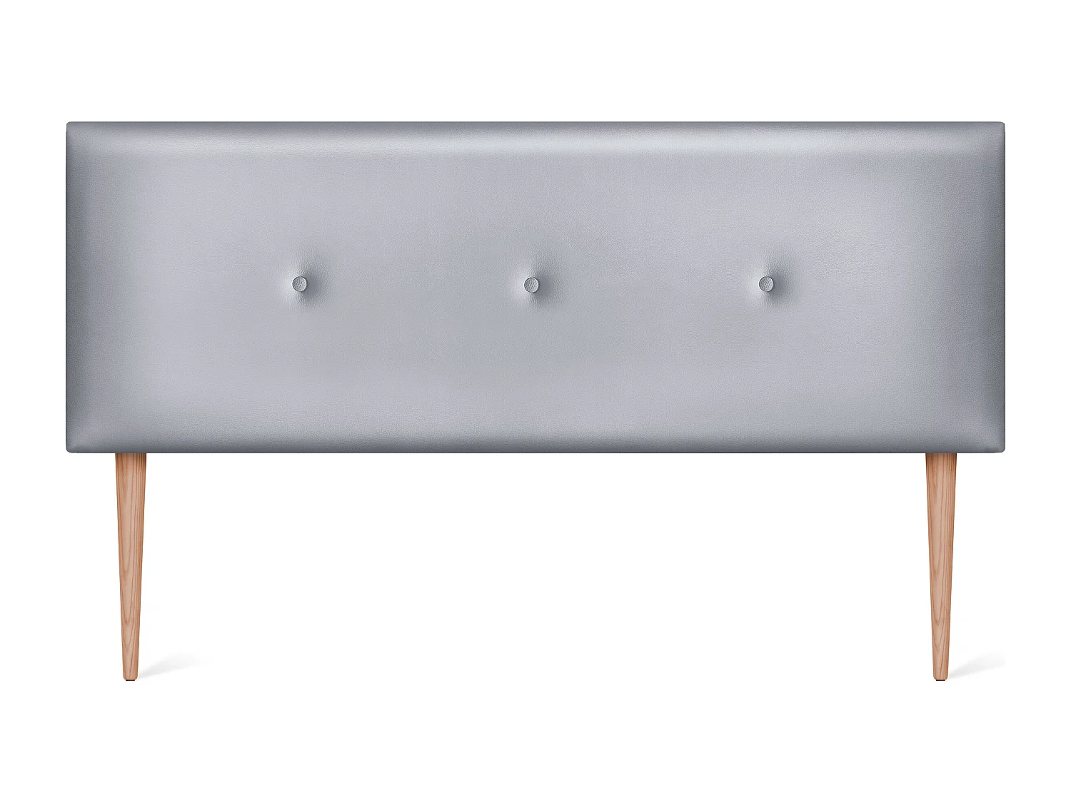 DHOME Tête de lit simili cuir lisse avec Boutons 150x105cm avec pieds Lits 150 - Argent