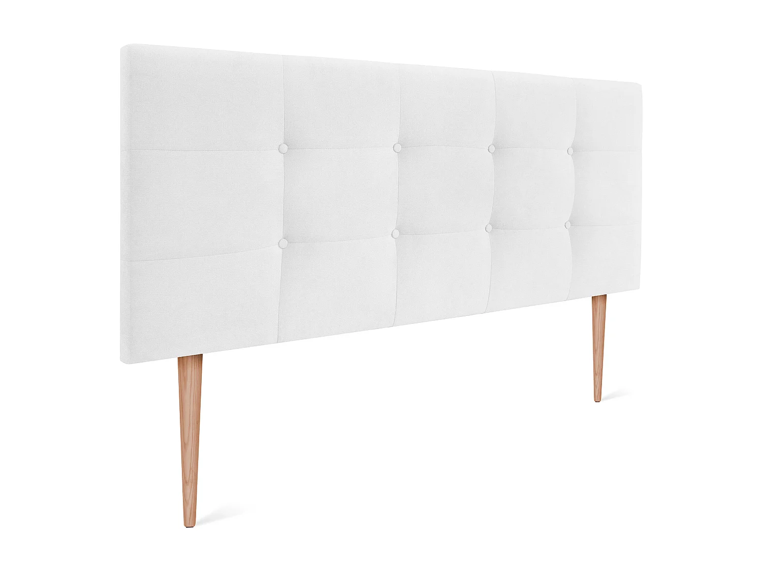 DHOME Tête de lit en tissu Aqualine Capitoné 160x115cm avec pieds Lits 150/160 - Blanc