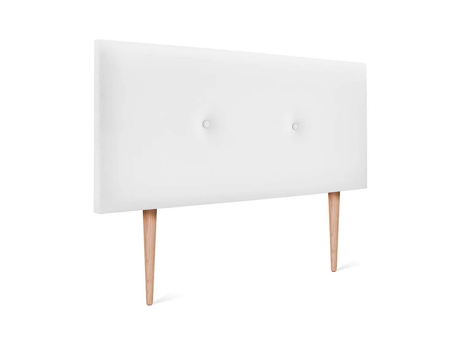 DHOME Tête de lit simili cuir lisse avec Boutons 90x105cm avec pieds Lits 80/90 - Blanc