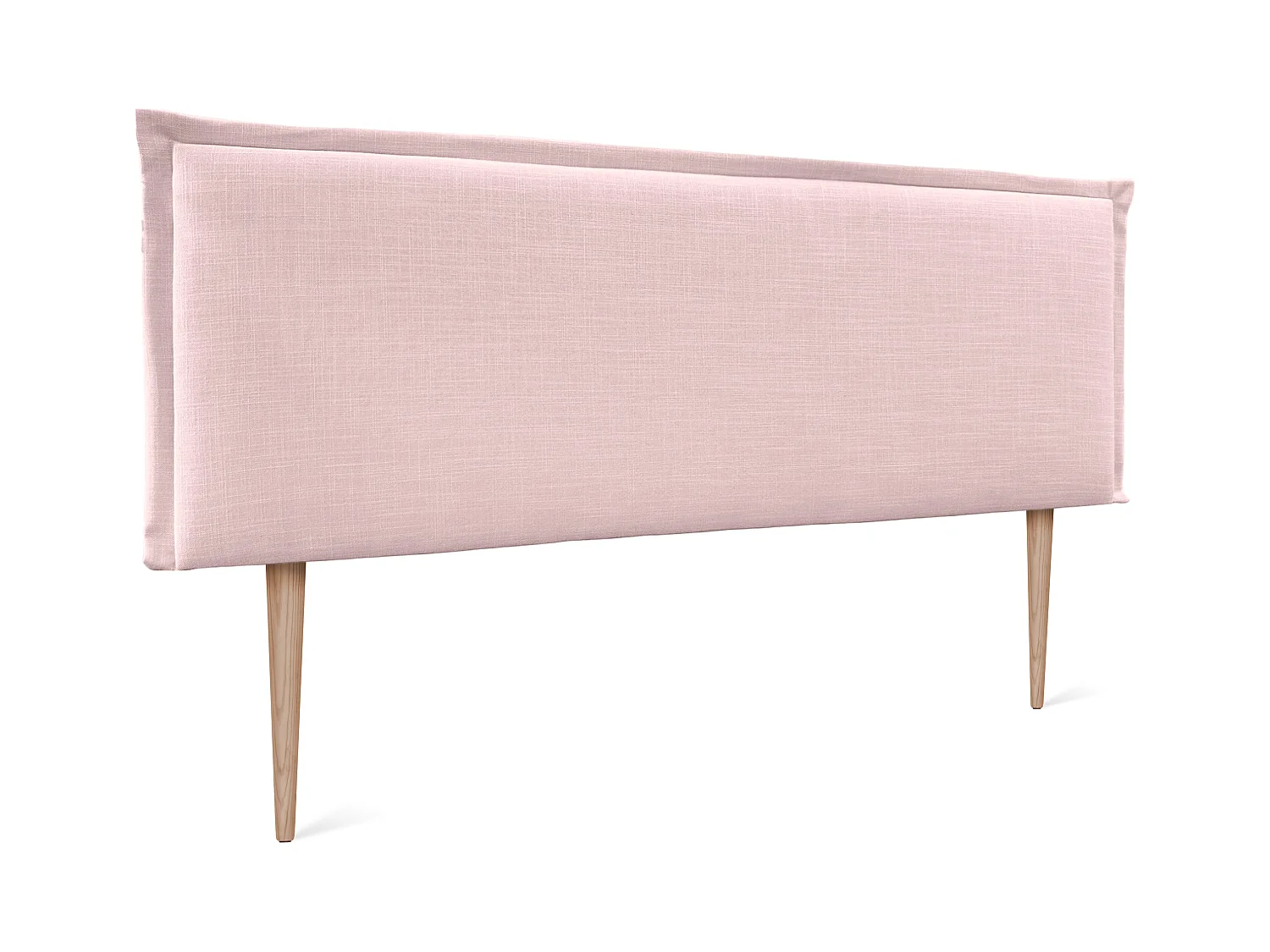 DHOME Tête de lit en lin naturel uni avec passepoils 145x50cm Lits 135/140 - Rose Pâle