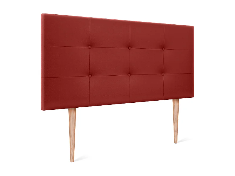 DHOME getuftetes Kunstleder-Kopfteil 90 x 115 cm mit Bettbeinen 80/90 – Rot