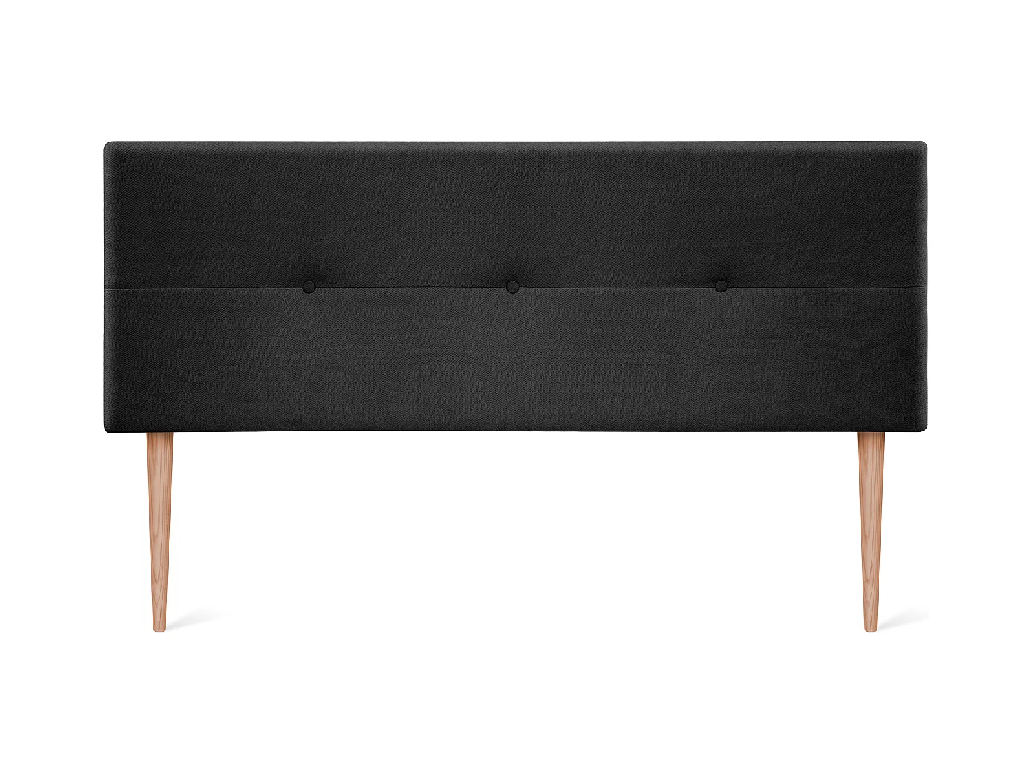 DHOME Testiera in de Tessuto Aqualine con bottoni 150x105cm Con le gambe Letti 150 - Nero
