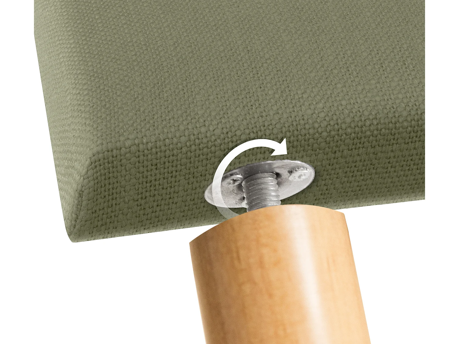 DHOME Schlichtes Kopfteil aus Naturleinen 90x105cm Mit Beinen Betten 80/90 - Grün