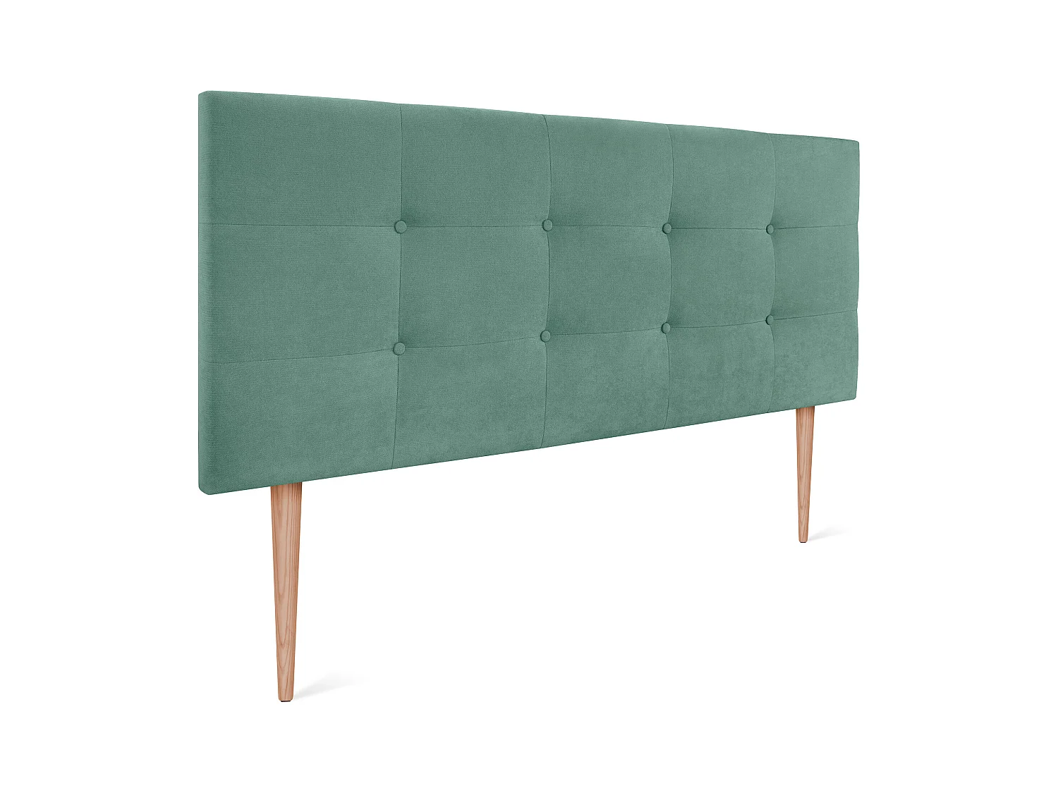 DHOME Tête de lit en tissu Aqualine Capitoné 145x115cm avec pieds Lits 135/140 - Vert d'eau