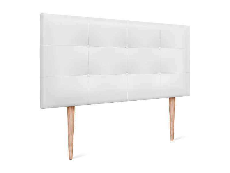 DHOME Tête de lit en Similicuir Capitonné 95x115cm avec Pieds Lits 90 - Blanc