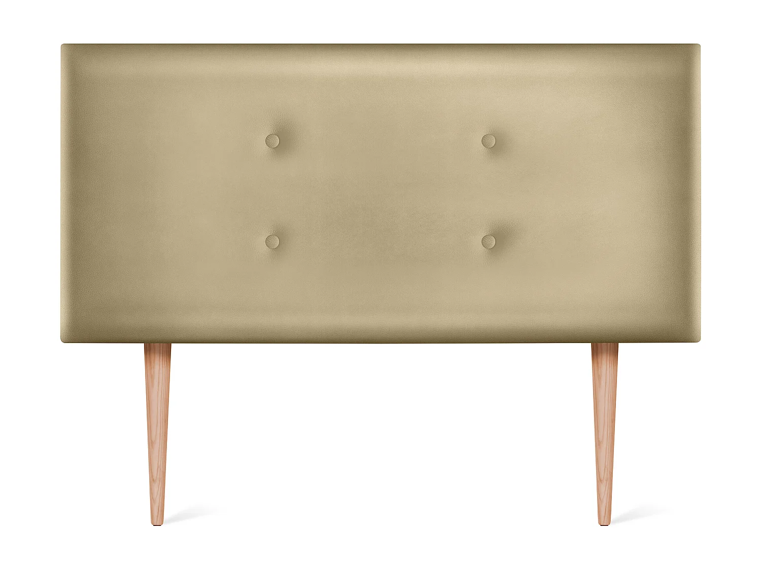 DHOME Cabeceira de  Couro sintético con 2 Fileiras de botões 110x105cm com Pernas Camas 105 - Champanhe