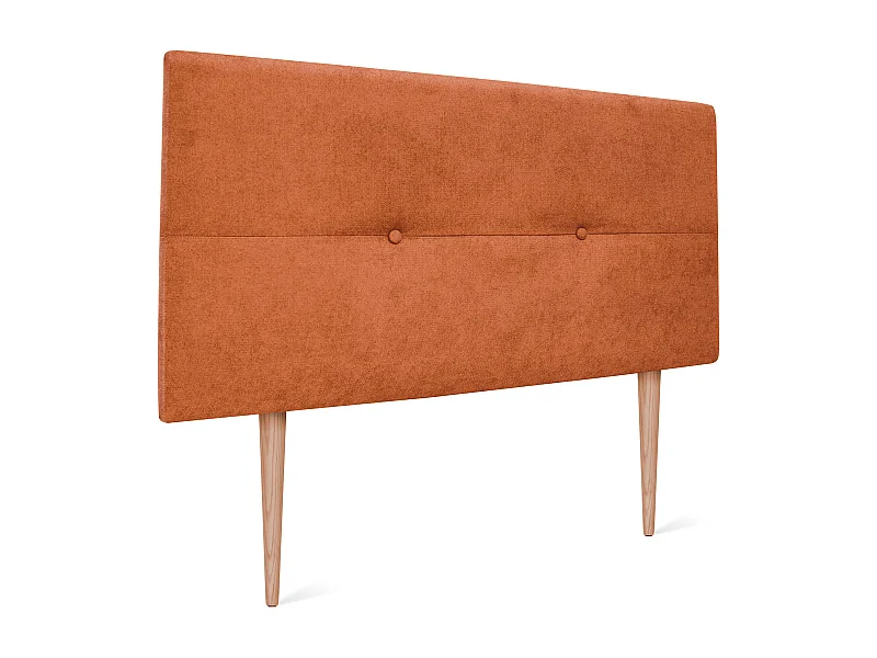 DHOME Cabecero de Tela Aqualine con Botones 110x105cm con Patas Camas 105 - Naranja