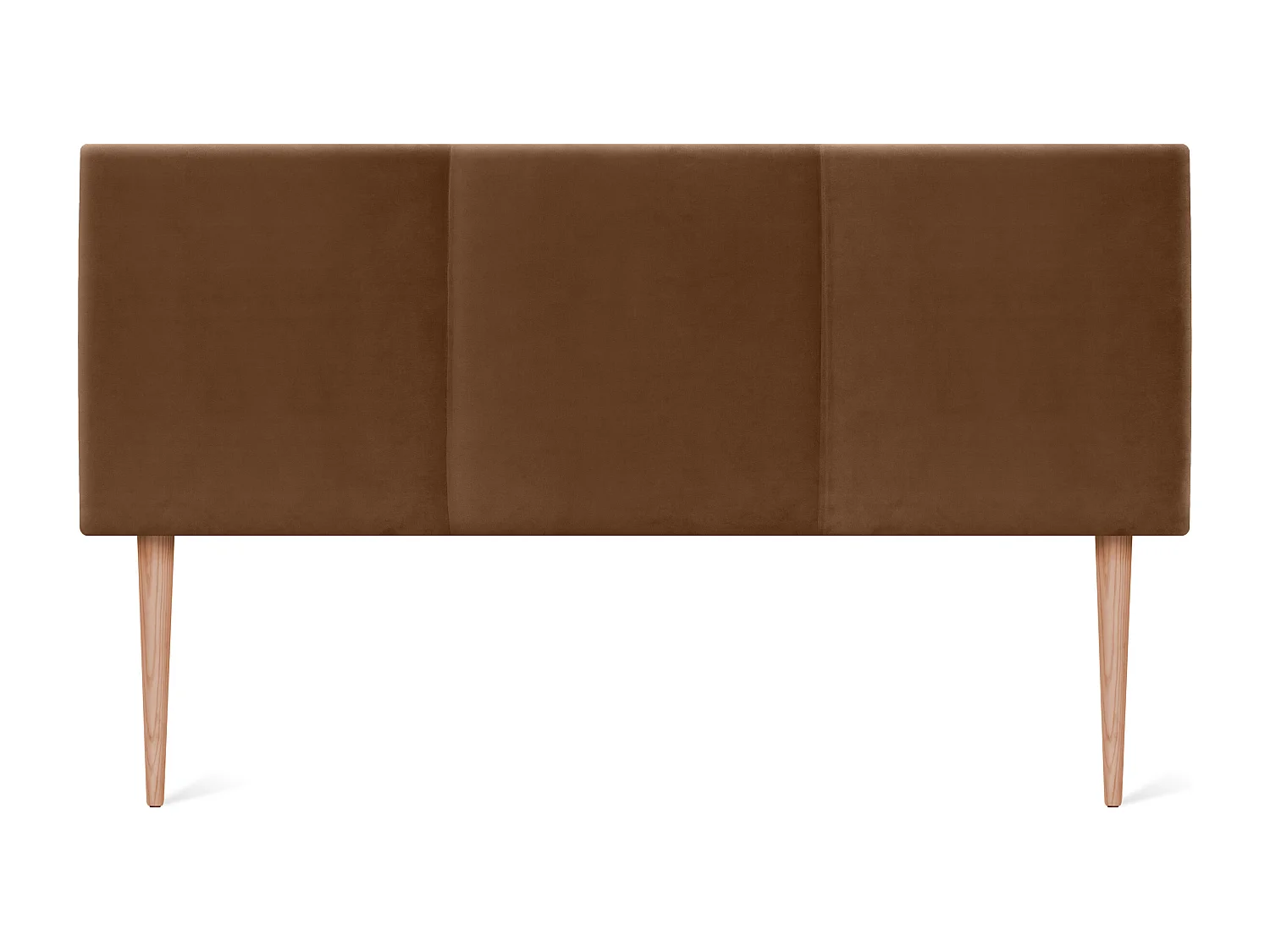 DHOME Tête de lit en velours lisse avec trois panneaux 135x105cm avec pieds Lits 120/135 - Marron