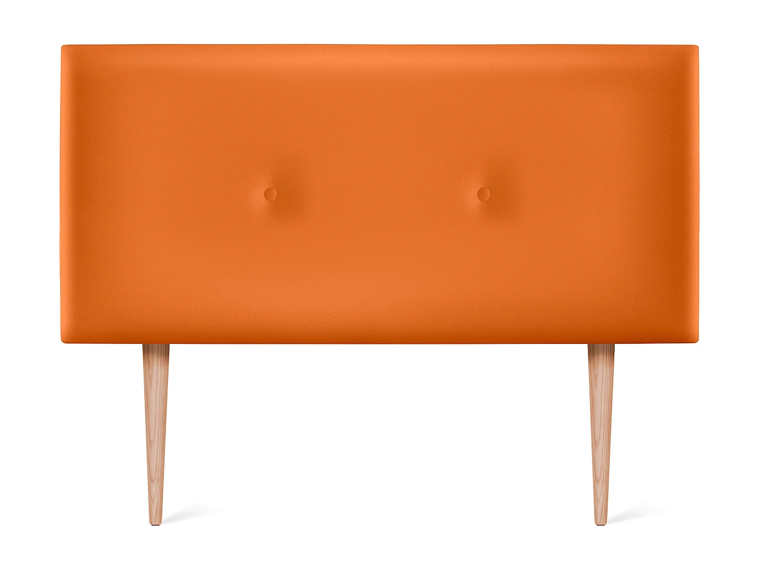 DHOME Tête de lit simili cuir lisse avec Boutons 110x105cm avec pieds Lits 105 - Orange